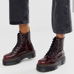 SOLD—Dr Martens Jadon chunky vegan boots 🍒